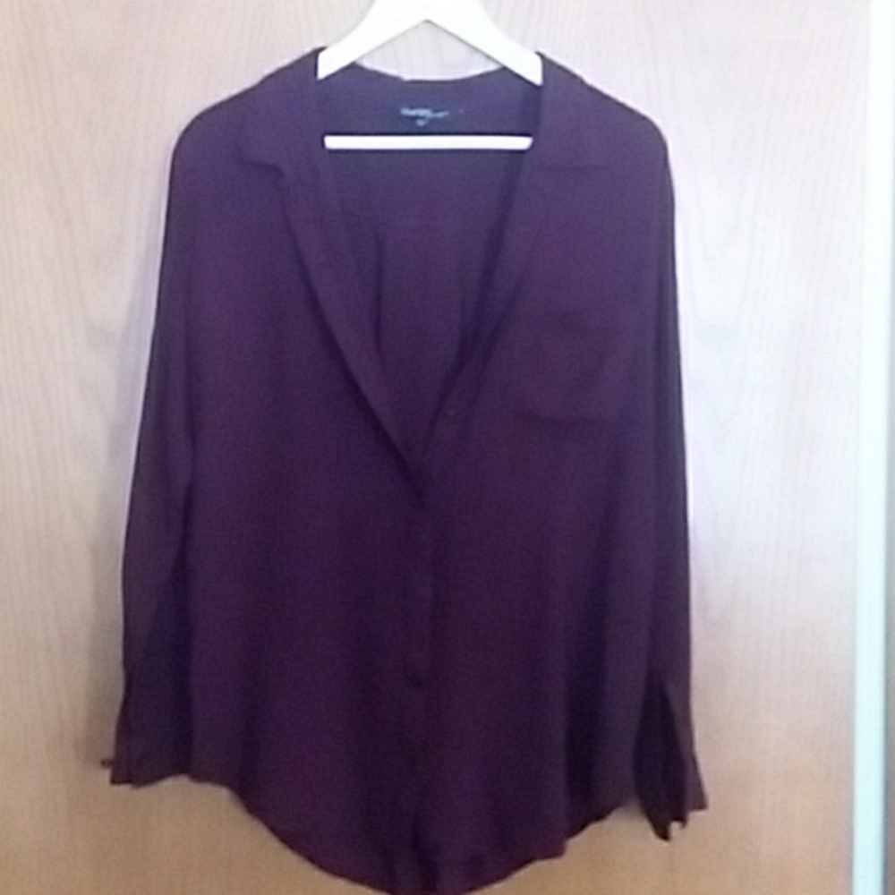 Maroon button up lazy shirt